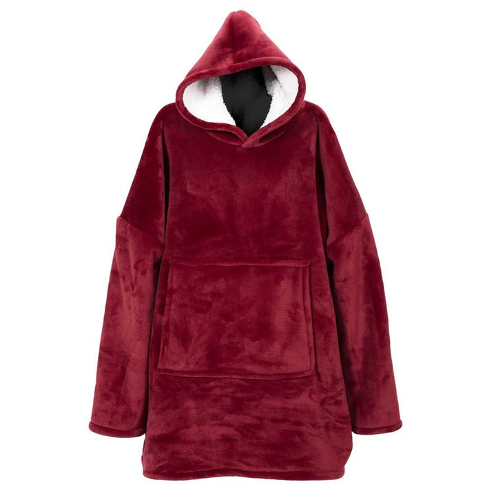 HOME DECO FACTORY, TX91681, Red Sherpa Inner Hoodie, Ultimate Comfort, Modern Style, Versatile as a