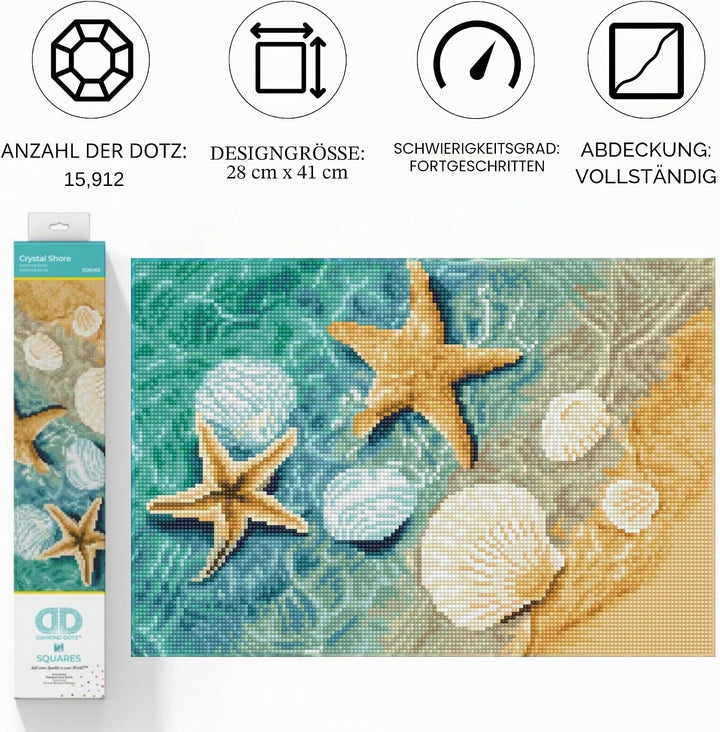 DIAMOND DOTZ DQ8.003 - Original 5D Diamond Painting Squares Set Muschel Strand, Kreativset mit 15.91