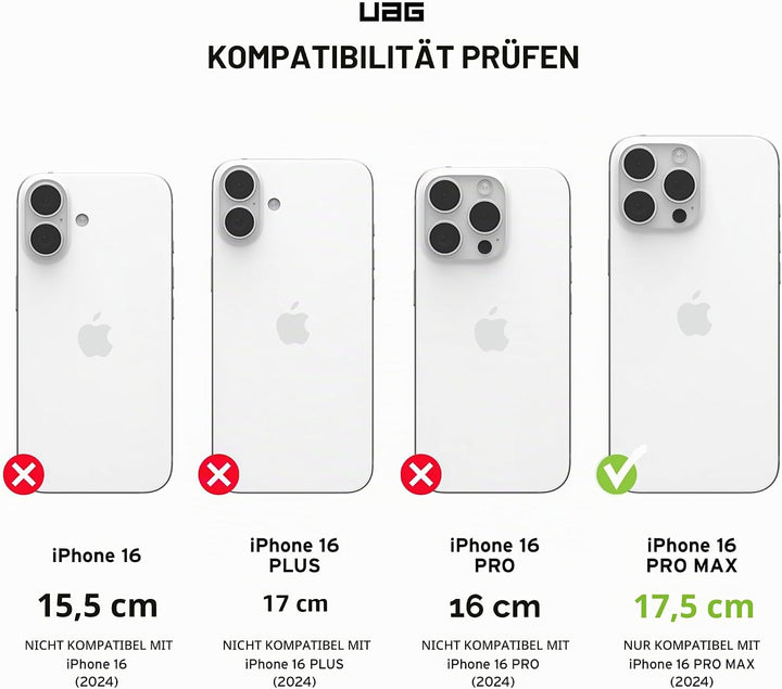 Urban Armor Gear UAG Hülle Metropolis LT Civilian für iPhone 16 Pro Max mit 6,9 Zoll,, unentbehrlich