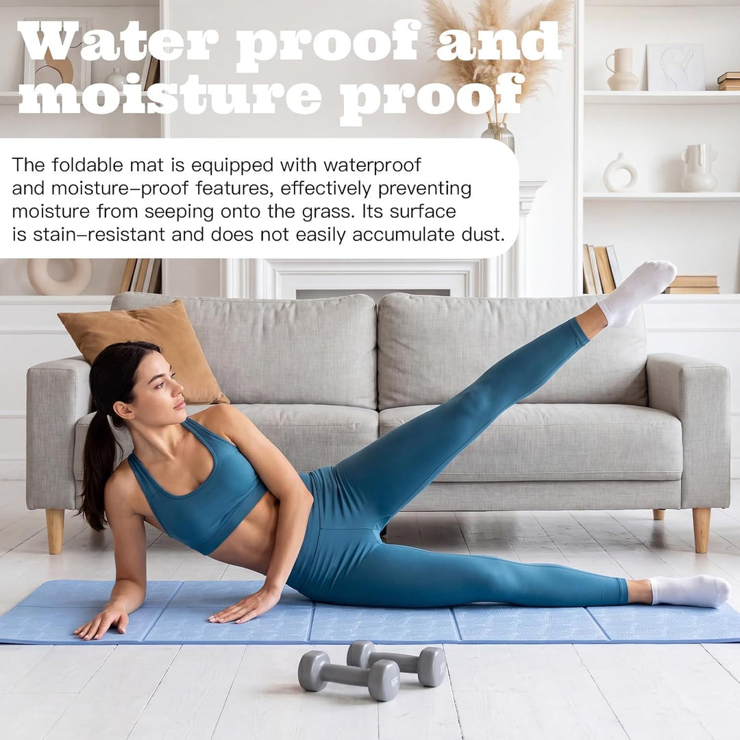 Klappbare Yogamatte, Faltbare Yogamatte Reise Leicht 183 x61x0.4 cm Rutschfest Tragbare Fitnessmatte