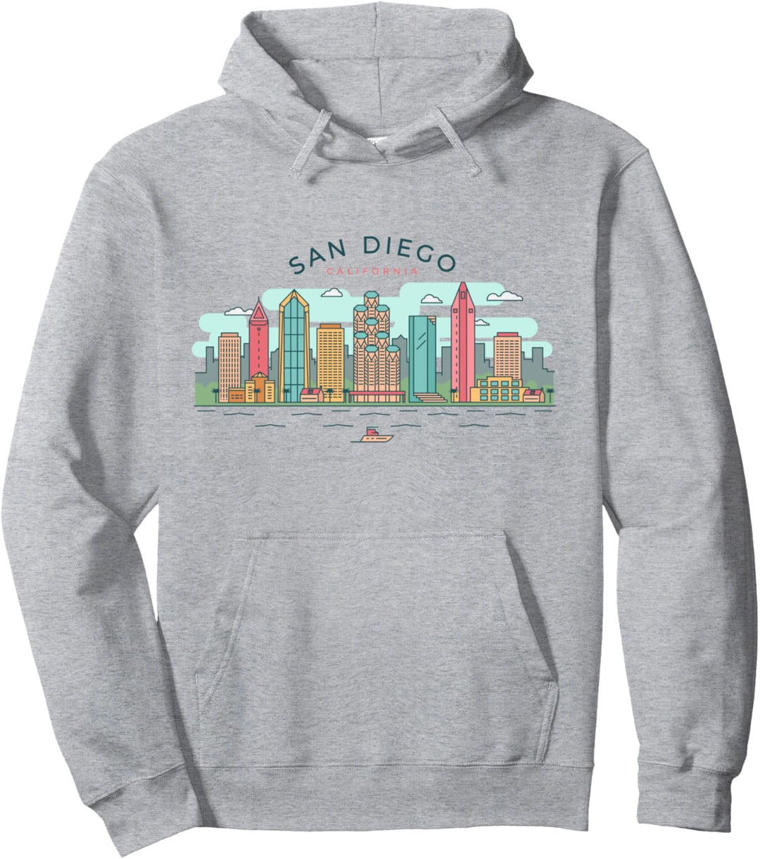 Skyline San Diego Vintage San Diego California Pullover Hoodie