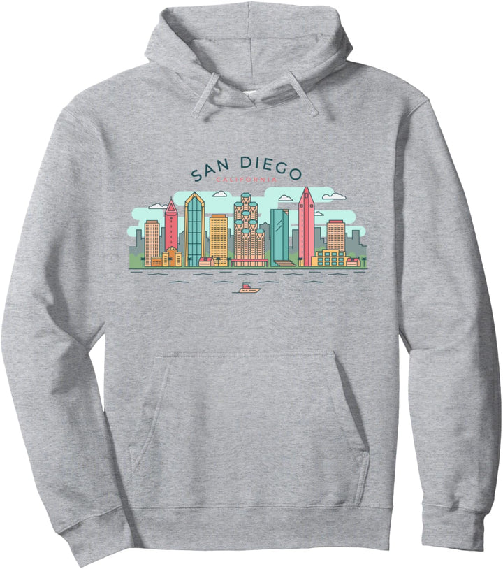 Skyline San Diego Vintage San Diego California Pullover Hoodie