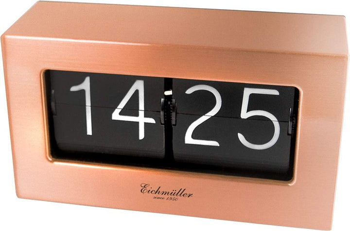 Retro Flip Uhr - Tischuhr mit solidem Metallgehäuse - Kupfer