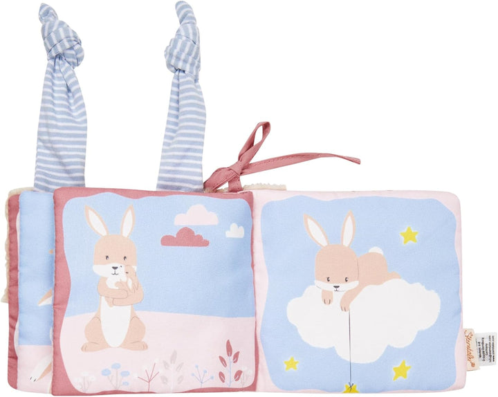 Sterntaler Spielbuch Hase Hanni - weiches Baby Stoffbuch zum Anbinden - Fühlbuch mit Rassel &amp; Kniste