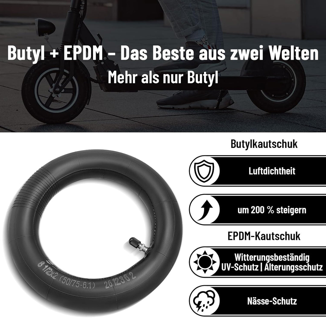 2PCS 8,5 Zoll Schläuche 8 1/2x2 50/75-6.1 Scooter Innenröhrchen Verdickt, Reifenröhrchen Kompatibel