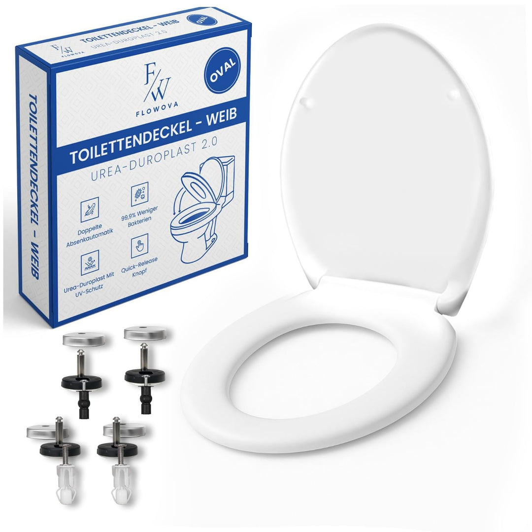 WC Sitz mit Absenkautomatik – Toilettendeckel Duroplast Soft Close – Quick Release Funktion – Univer
