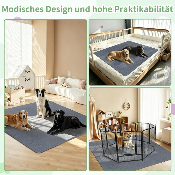 Welpenunterlage Waschbar Puppy Training Pads,182x182CM Hundedecke Matten, 182x182CM