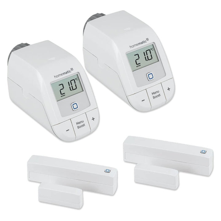 Homematic IP Set Heizen – Easy Connect 2er-Set, Digitale Steuerung für Heizung per App, Alexa, Googl