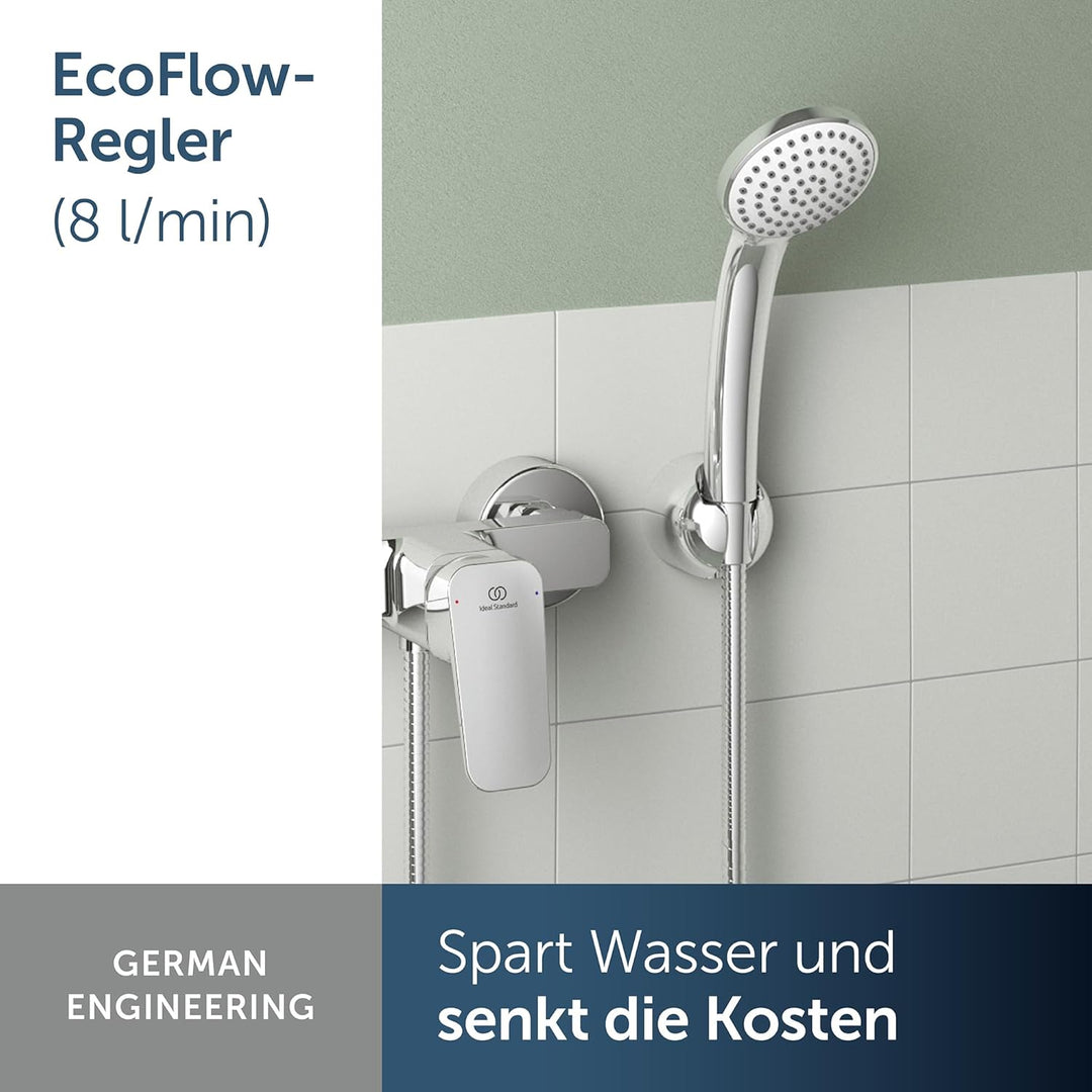 Ideal Standard – Idealrain aerosolarme 1-Funktionshandbrause, wassersparender Duschkopf für unvergle
