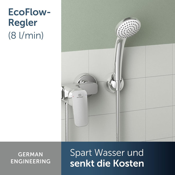Ideal Standard – Idealrain aerosolarme 1-Funktionshandbrause, wassersparender Duschkopf für unvergle