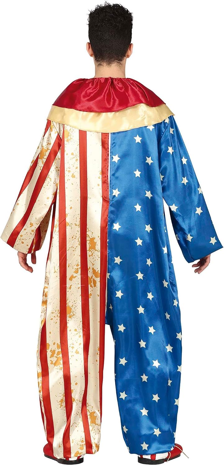 FIESTAS GUIRCA Böser Amerikanischer Clown Halloween Kostüm Herren – USA Horror Clown Kostüm Herren H