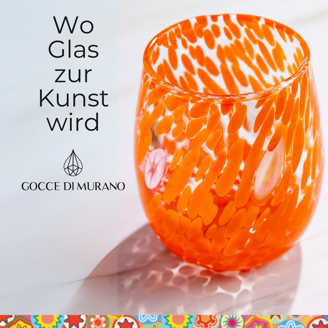 Gocce di Murano Wassergläser, hergestellt nach der Tradition der Murano-Handwerker, mundgeblasenes u