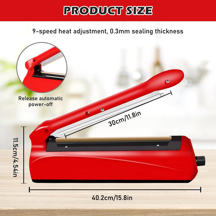 Heisssiegelgerät Folienschweissgerät 300mm, Folienschweissgerät, Impulse Heat Bag Sealer, Bag Sealer