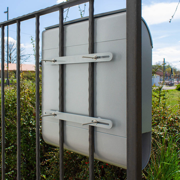 banjado Briefkasten Befestigung - Befestigungsset für Zaunbriefkasten und Briefkästen an Toren - Bri