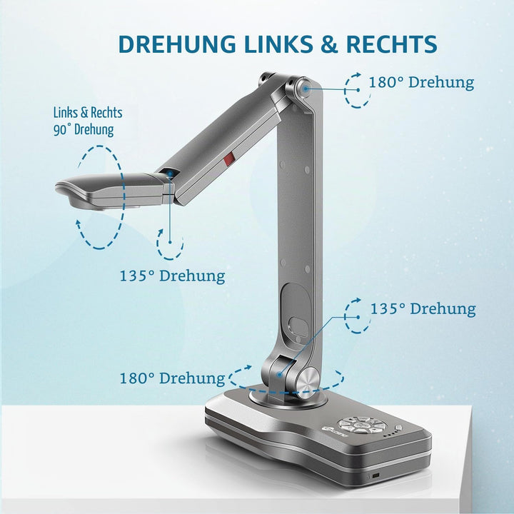 JOYUSING 13 MP Dokumentenkamera, VGA/HDMI/USB, DREI Modi Visualizer für Lehrer, kompatibel mit Mac,