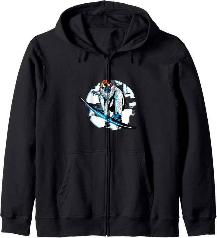 Snowboarden Design mit Yeti Sowboarder Kapuzenjacke