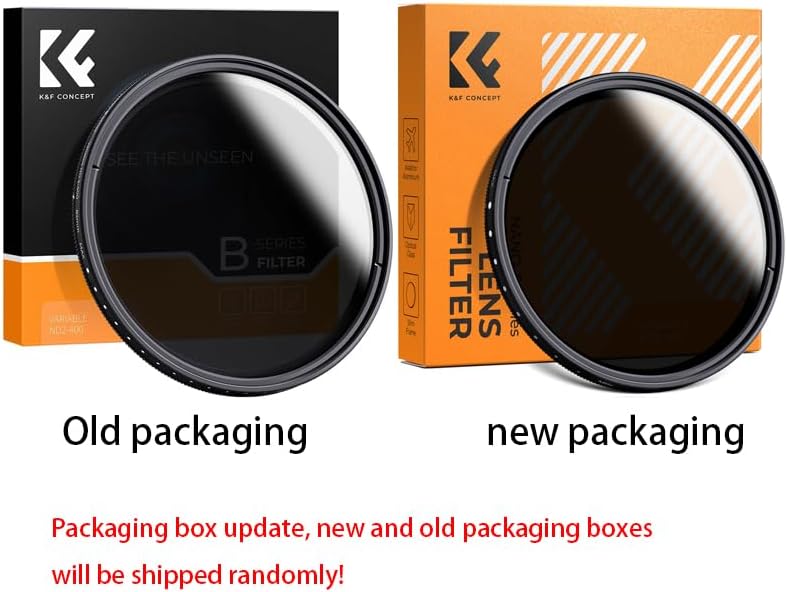 K&amp;F Concept ND-Filter, Variabler ND2-400, ND-Graufilter, verstellbar, ND2, ND4, ND8, ND16, ND32 bis