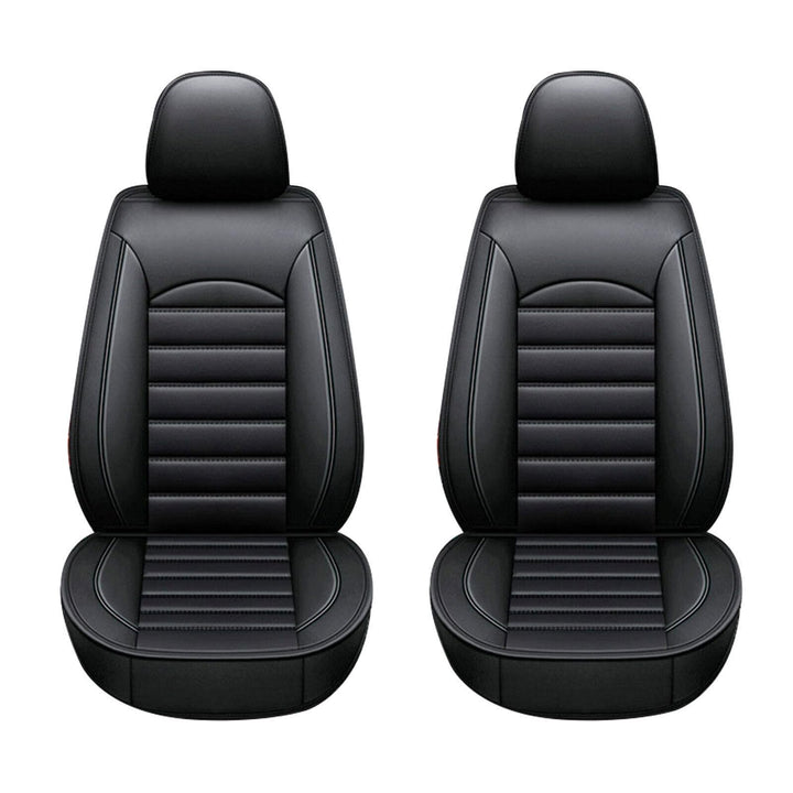Wasserdicht PU Leder Autositzbezüge Fit für Volkswagen Auto Vordersitz 2 Stück Set (schwarz), schwar