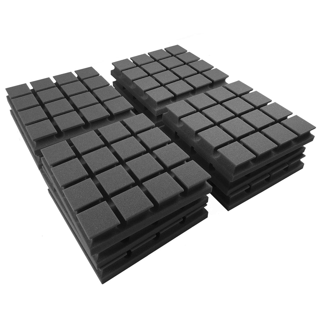 AcousPanel Akustikschaumstoff 12 Stücke Schaumstoffplatten 30x30x5cm Anthrazitgrau.