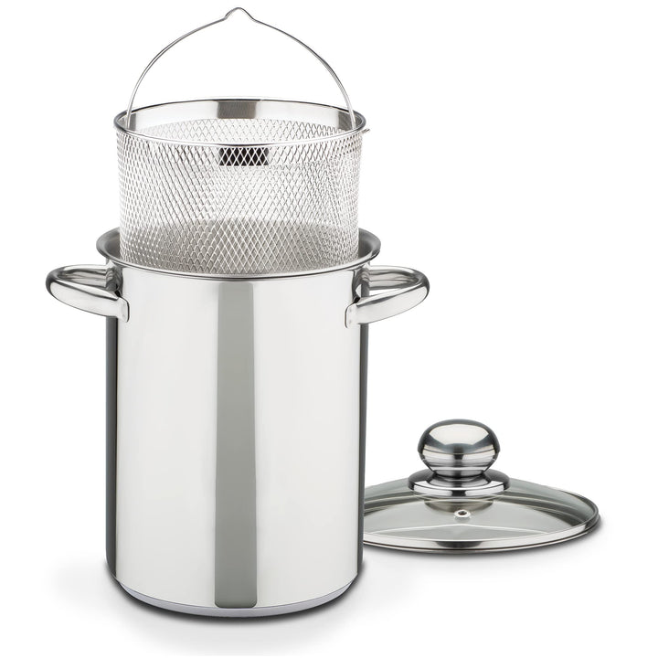 GSW Spargeltopf – hochwertiger Topf mit Einsatz-Sieb und Glasdeckel, ideal zum Kochen von Spargel, P
