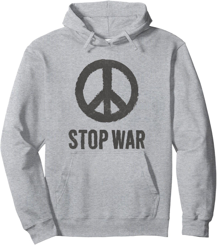 Hippie-Symbol Stopp Krieg Frieden Stop War Peace Pullover Hoodie
