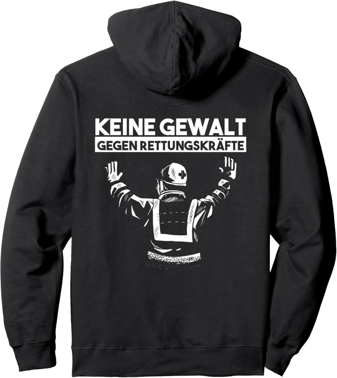 Keine Gewalt Gegen Rettungskräfte - Rückseite Pullover Hoodie