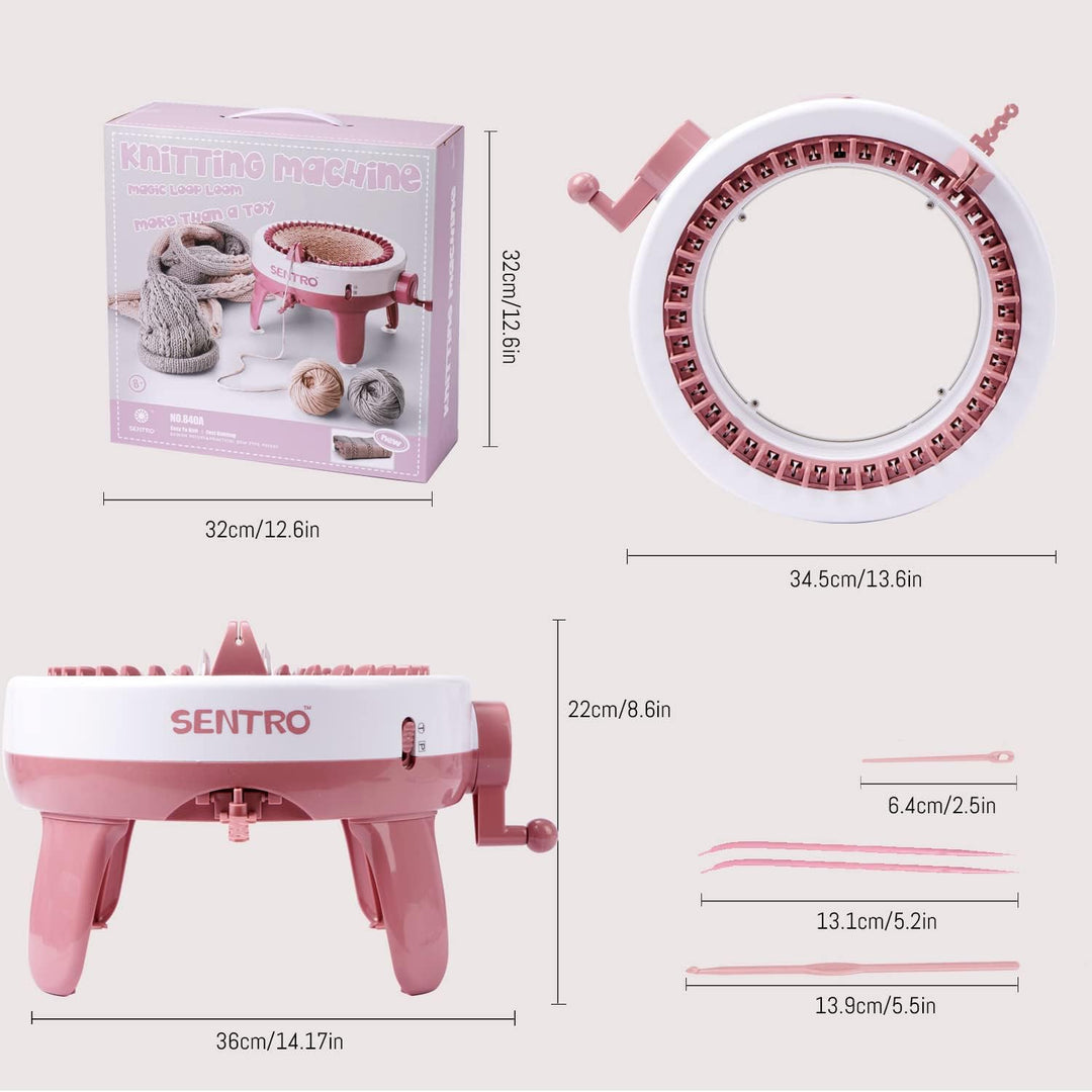 Zcvtbye SENTRO Strickmaschine 40 Nadeln, Dual-Mode-Häkelmaschine, Kreative DIY-Strickmaschine für Mü