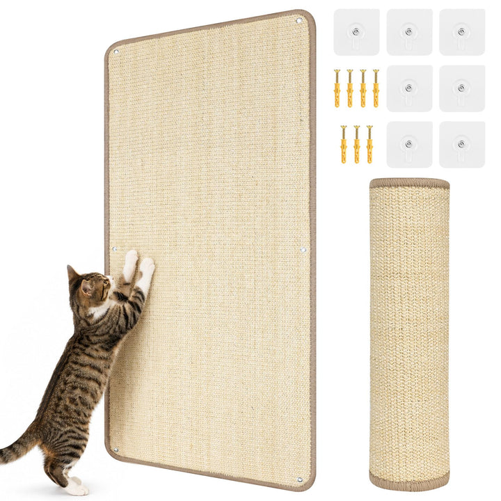 Kratzmatte Katze Sisal Teppich - 40x100 cm Selbstklebende Kratzschutzmatte Kratzschutz für Sofa Möbe