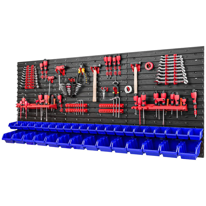 PAFEN Werkzeugwand Stapelboxen 1728 x 780 mm - Lagersystem Set Werkzeughaltern und 36 Stück Box - Wa