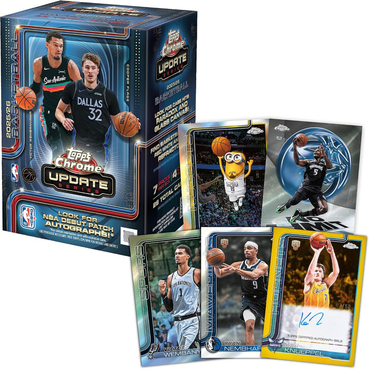 2025-26 Topps Chrome-Updates Basketball – werksseitig versiegelt – Vorteilsbox