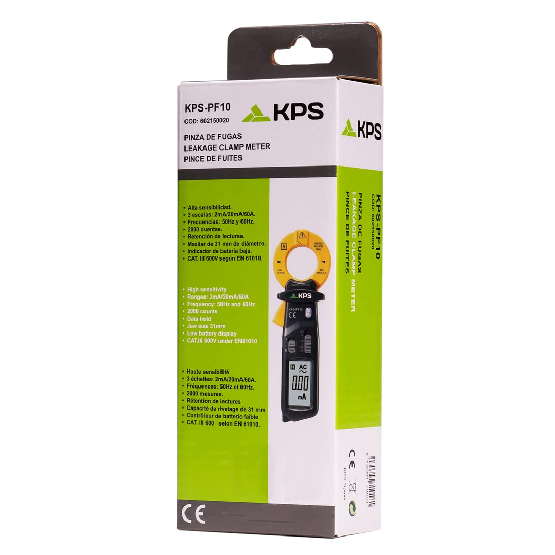 KPS-PF10 Leckstromzange Meter AC 60A 2000 Zähler Strommesszange CAT III 600V