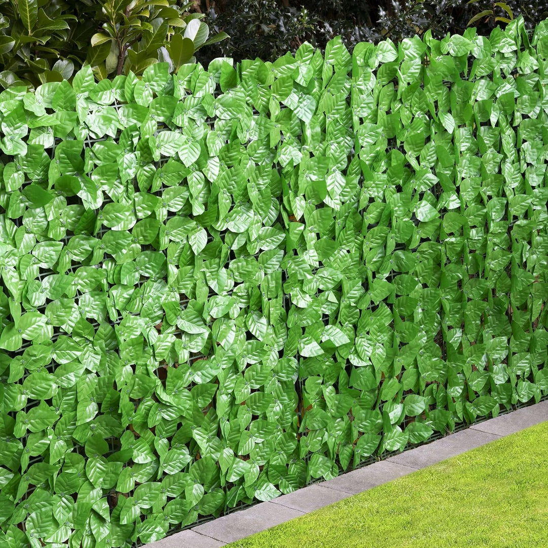 Balkon Sichtschutz künstliche Birkenblätter Hecke, grün, 300 x 100 cm