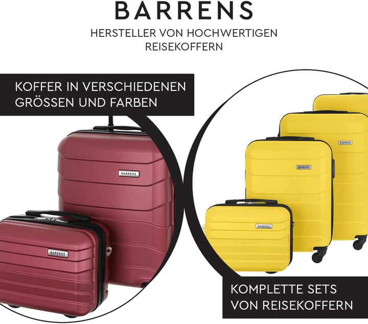 BARRENS Kabinenkoffer + Reisekosmetikkoffer Set | Handgepäck | Kabinenkoffer 55x40x20cm 34l | Kosmet