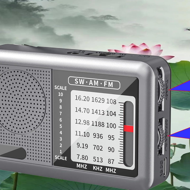 AM FM Radio Tragbar, Batteriebetriebenes Radio Mit Kopfhöreranschluss, Wiederaufladbarer Akku &amp; Kurz