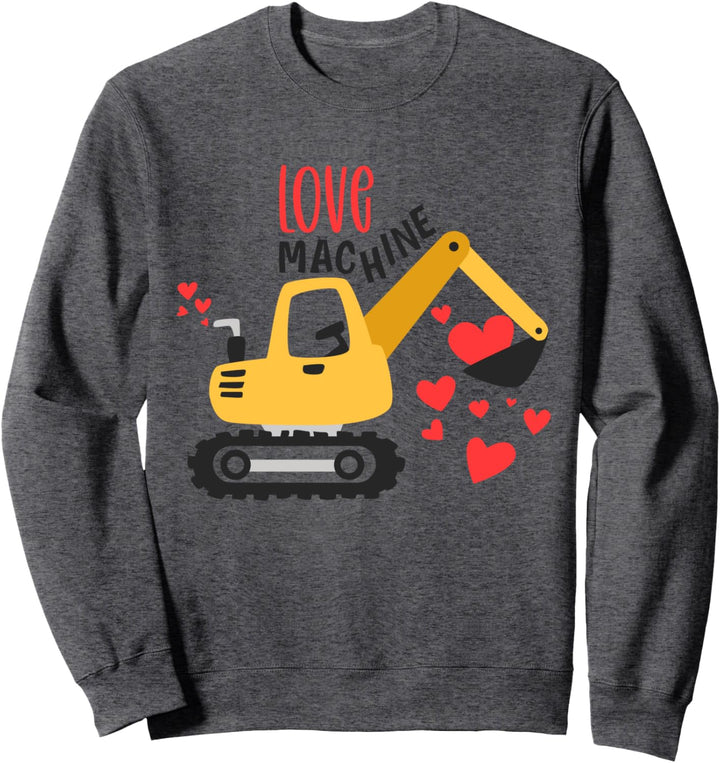 Love Machine Bagger Lustig Kinder Jungen Valentinstag Sweatshirt