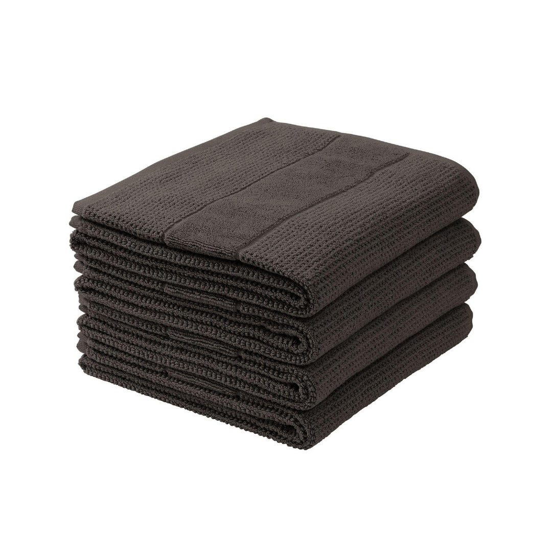 Schiesser Handtuch | 4er Set | 100% Baumwolle | Dunkelgrau | Reiskornoptik Dunkelgrau 50 x 100 cm, D