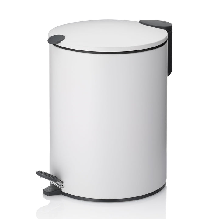 kela Kosmetikeimer Mats, 5 L, Ø 20,5 cm, Metall, weiss, Silent-Close, herausnehmbarer Inneneimer mit