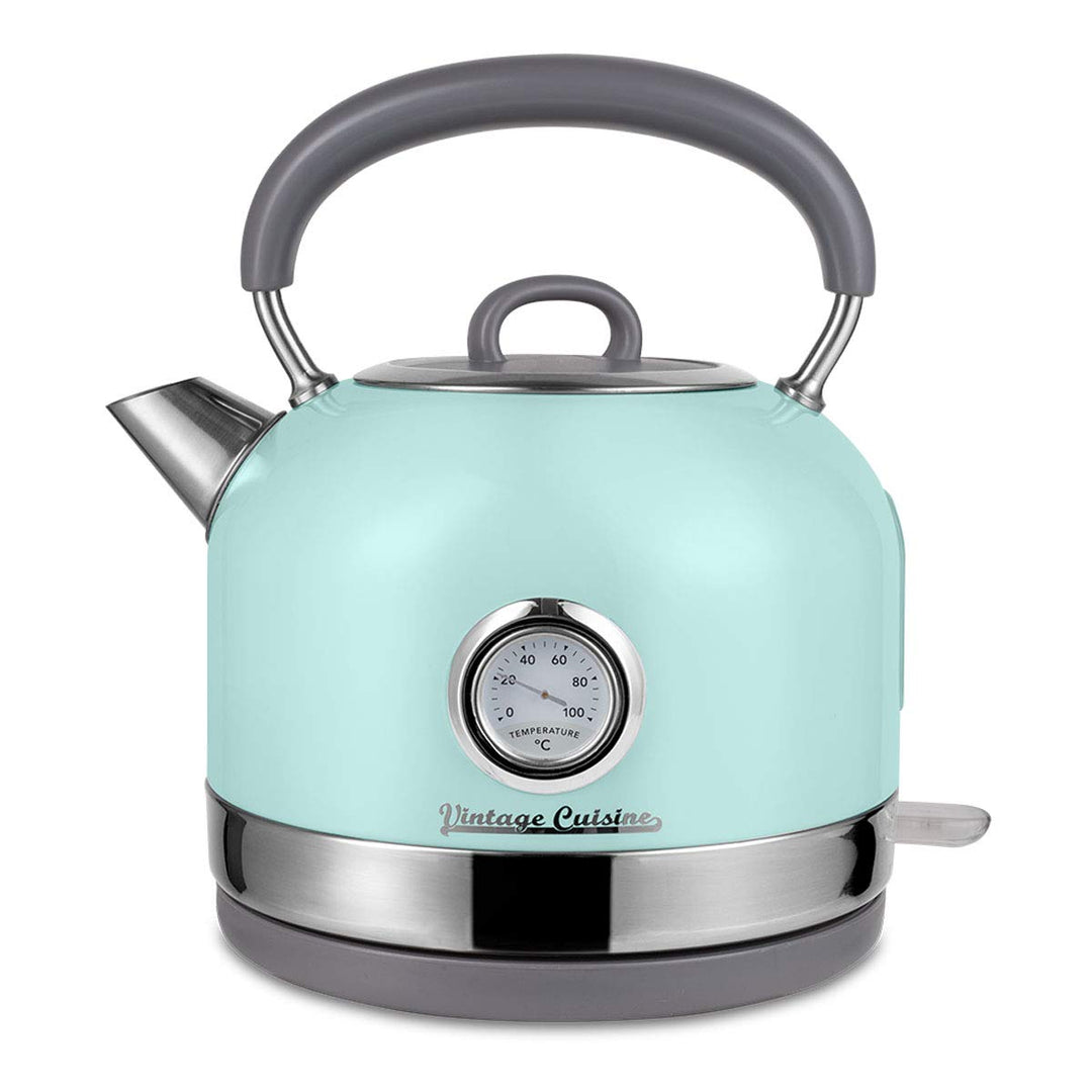 Retro Electric Kettle with Temperature Gauge by Vintage Cuisine (Mint)