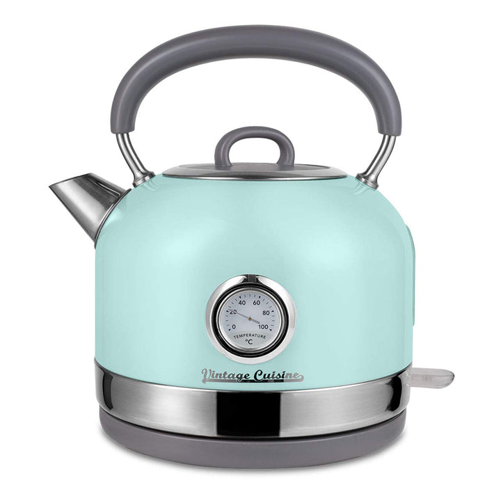 Retro Electric Kettle with Temperature Gauge by Vintage Cuisine (Mint)