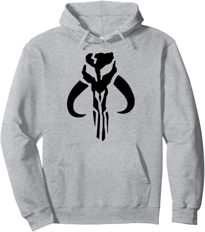 Star Wars Mandalorian Skull Dark Chest Logo Pullover Hoodie