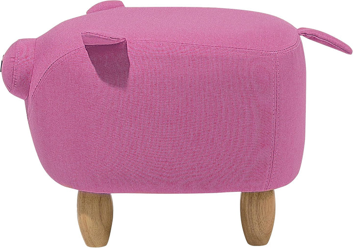 Beliani Verspielter Schweinchen-Hocker in Rosa Tierhocker für Kinder Piggy