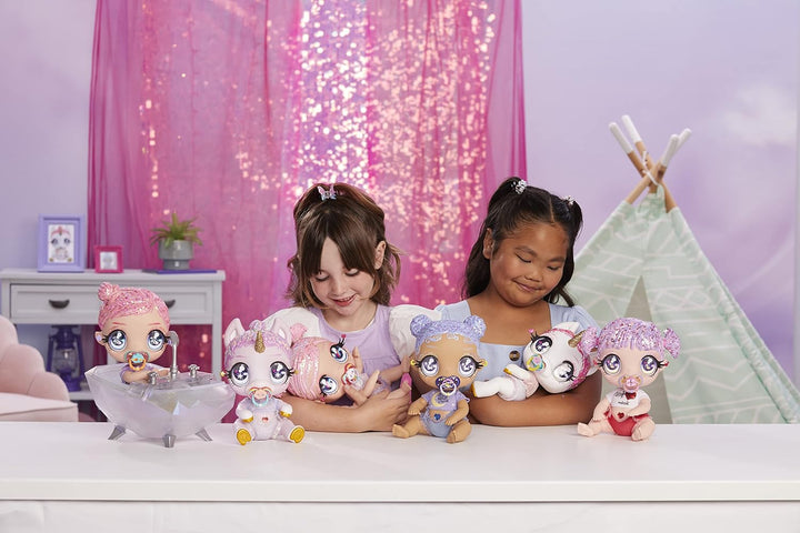 Glitter Babyz MGA Selena Stargazer - Babypuppe mit 3 magischen Farbwechseln durch eiskaltes Wasser,