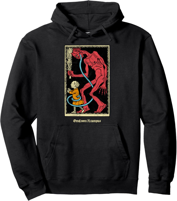 Gruss vom Krampus Weihnachten Dämon Percht Horror Okkult Pullover Hoodie