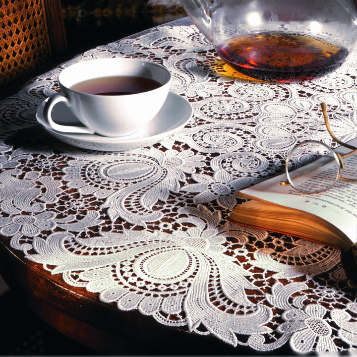 Plauener Spitze by Modespitze 67952 Design Plauen, Gre 40 x 80 cm oval, creme 40 cm x 80 cm oval, 40