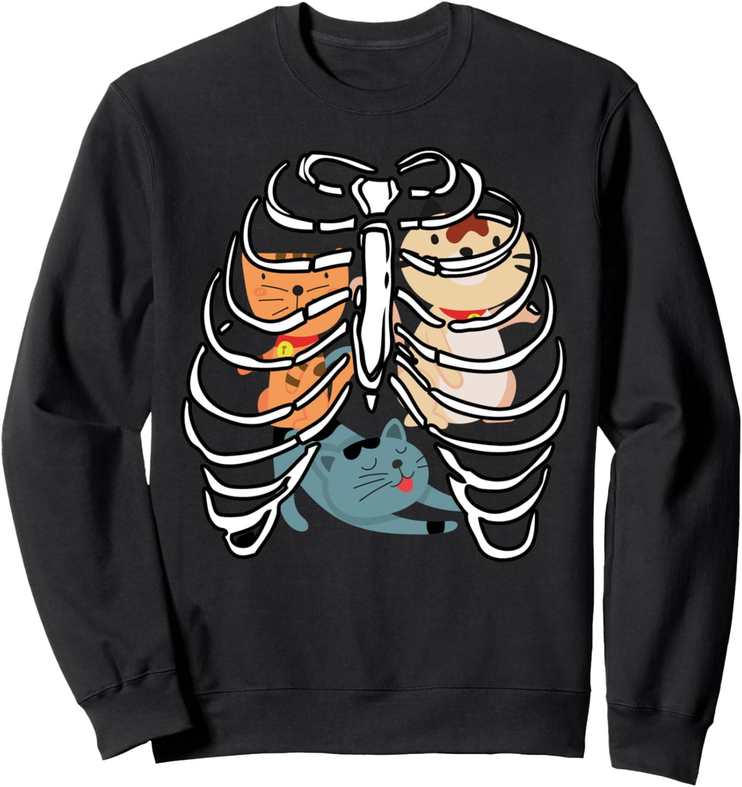 Lustige Katze mit Anatomie für Haustierbesitzer Sweatshirt