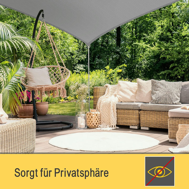 Sol Royal Sonnensegel dreieckig Wasserdicht Terrasse UV Sonnenschutz Segel | 3,6x3,6x3,6m Grau Balko