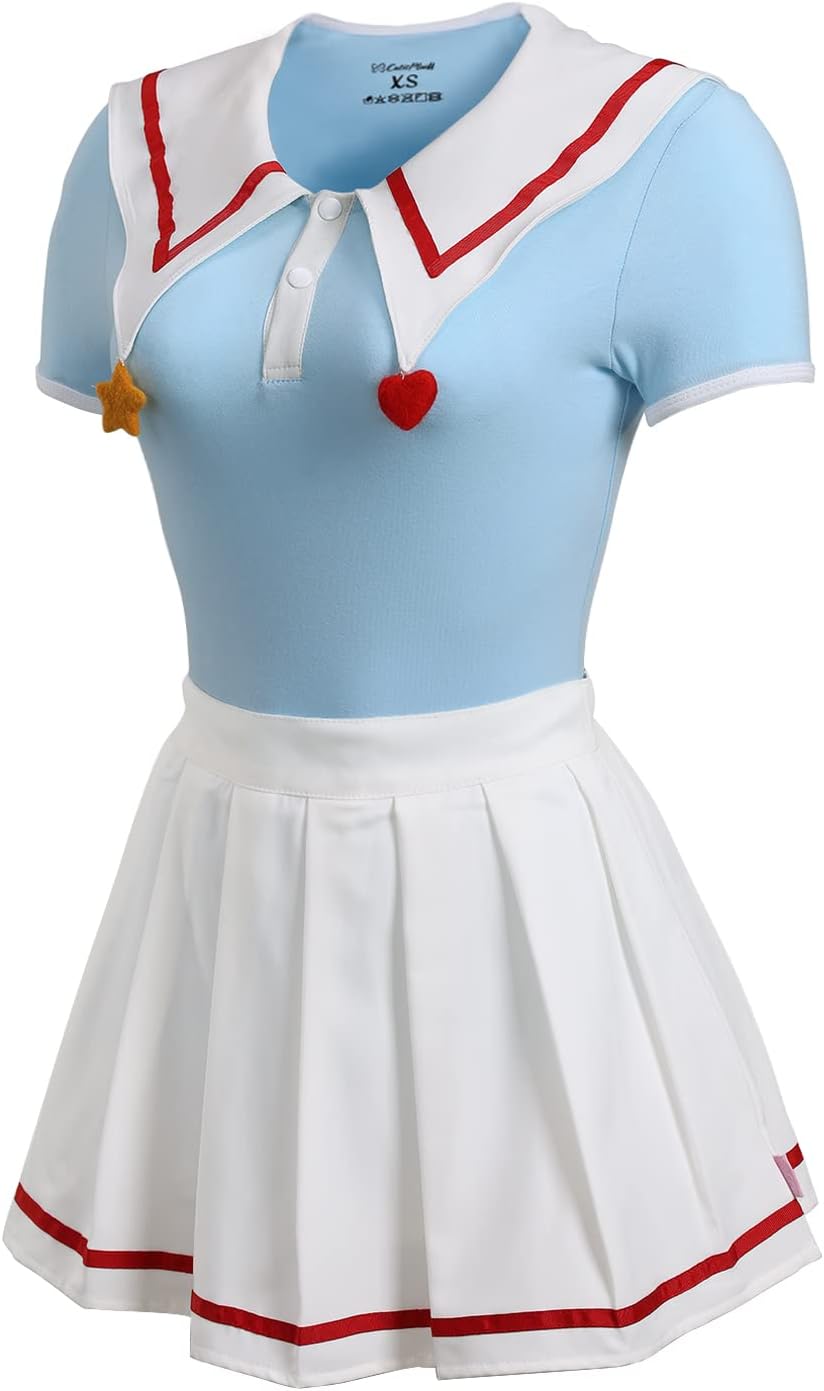 CutiePlusU Baumwoll Strampler Einteiler für Erwachsene Cosplay Goodnight Einteiler Rock-Set, Himmelb