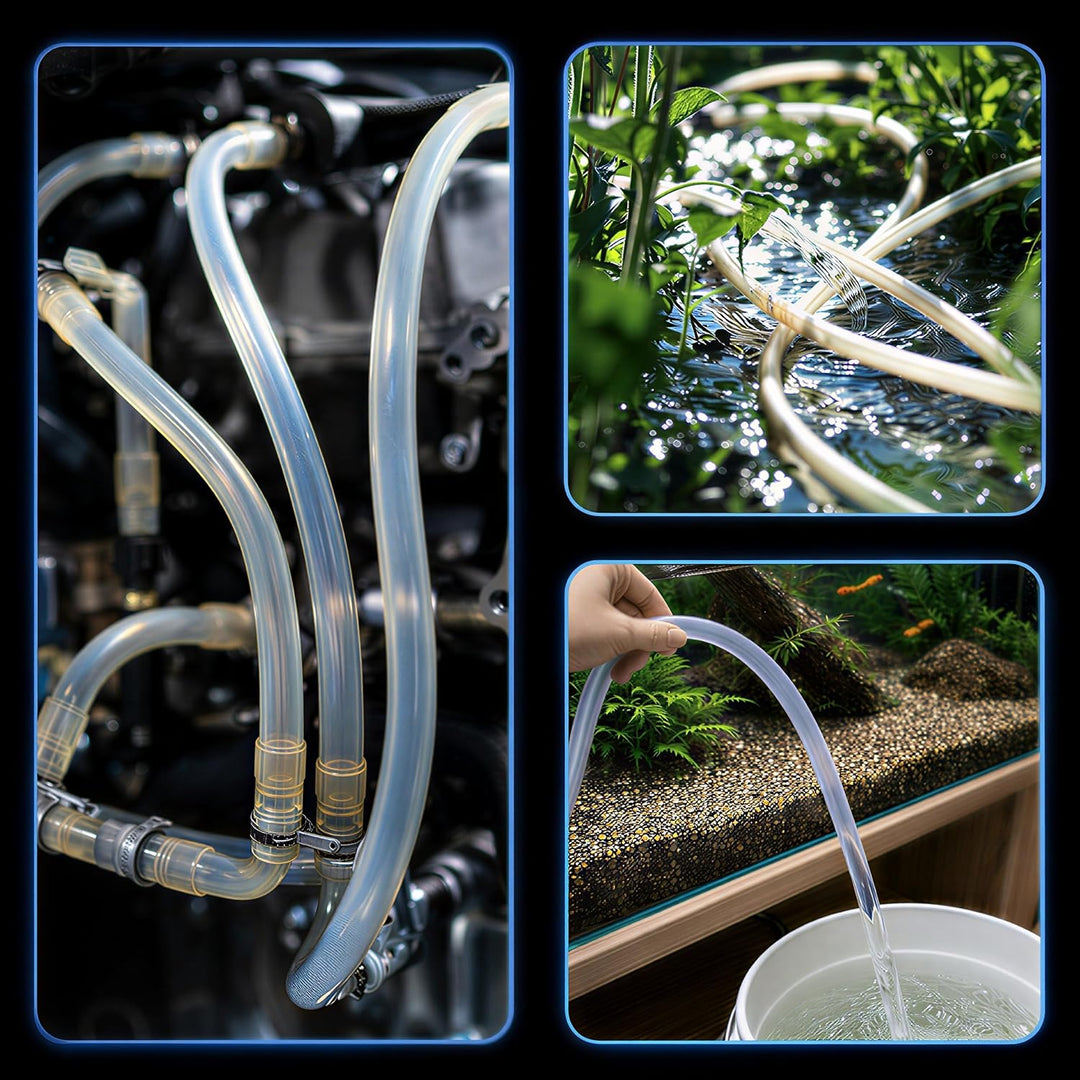 Silikonschlauch Transparent Lebensmittelecht - 12mm ID x 15mm AD 5 Meter - Hitzebeständiger Schlauch