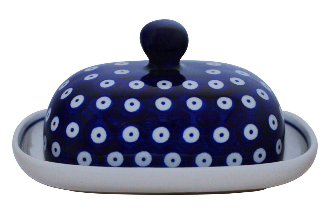 Bunzlauer Butterdose klein oval 1/2 Stück Butter Dekor 42