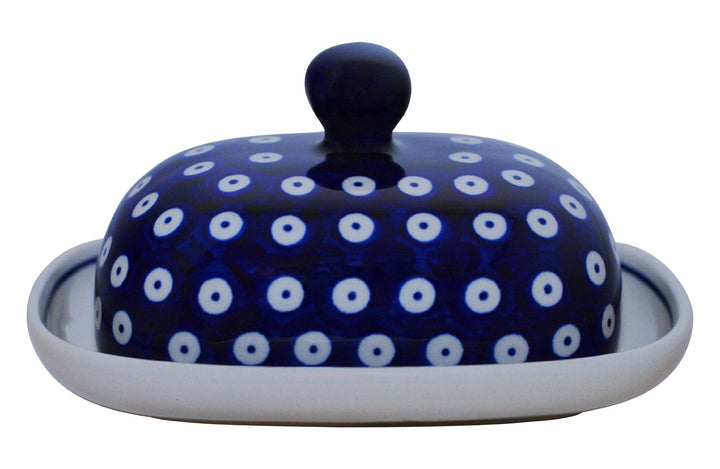 Bunzlauer Butterdose klein oval 1/2 Stück Butter Dekor 42